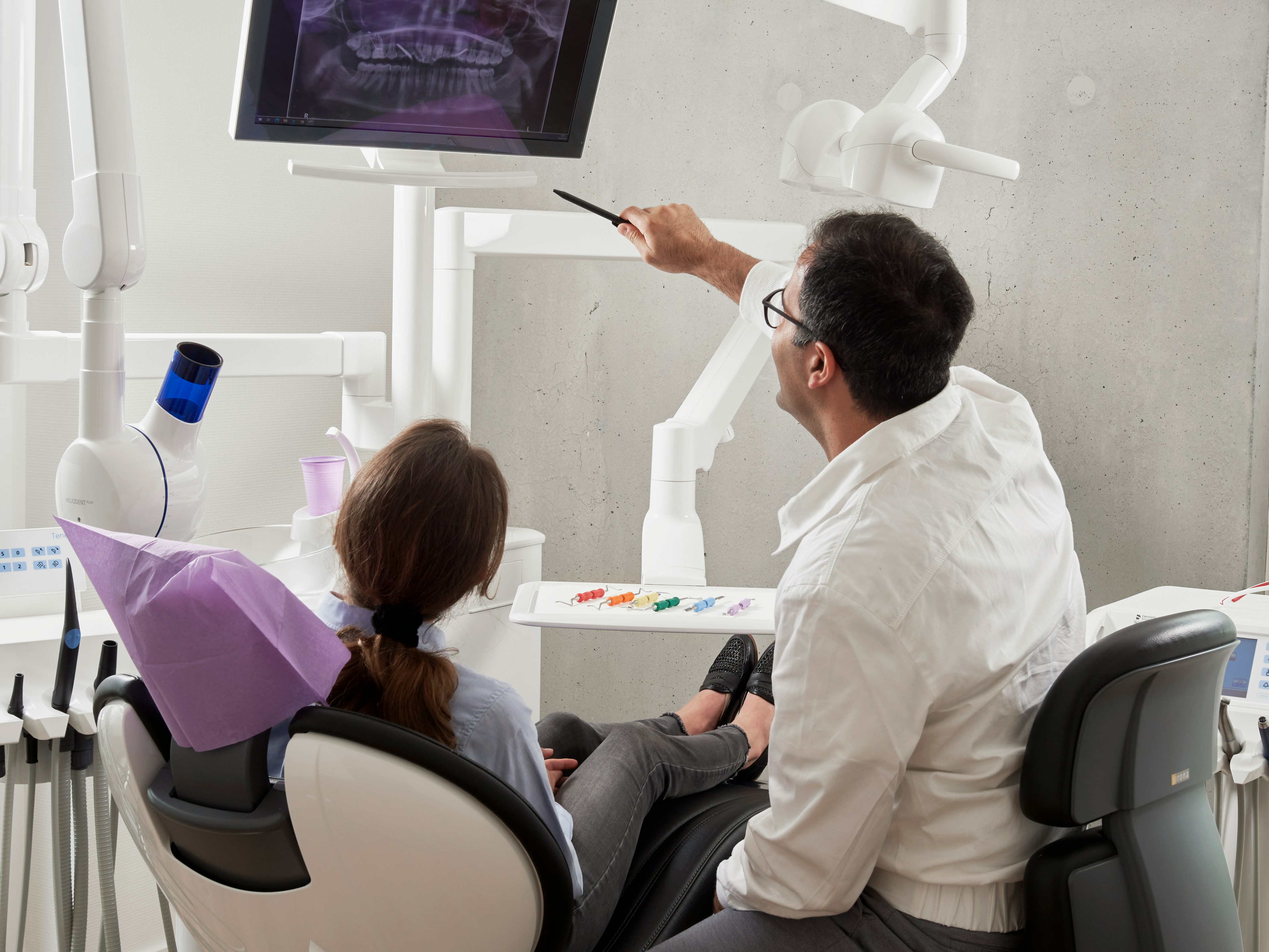 Patient with dentist